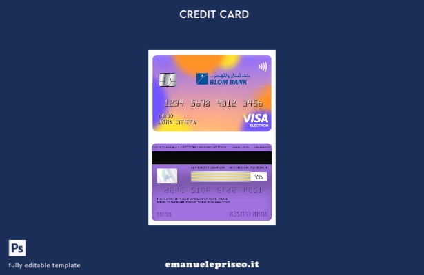 modello di carta elettronica visto bancario egiziano Blom in stile verificato